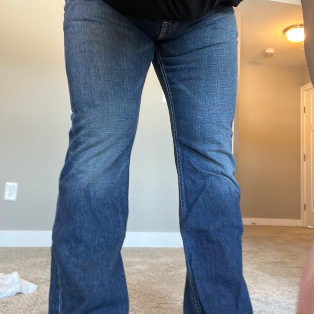 American eagle low rise slim boot cut jeans dark wash I can’t remember wearing